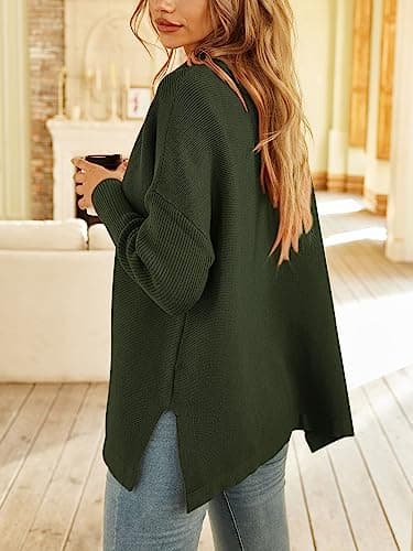 LILLUSORY Women's Oversized Mock Turtleneck Knit Pullover Tops