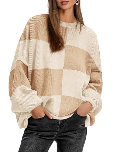 Lepunuo Women's Oversized Batwing Long-Sleeve Knit Sweater