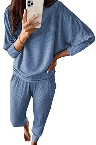 PRETTYGARDEN Women's Spring Fall Fashion 2Piece Sweatpants Long Sleeve Pullover Lounge Set