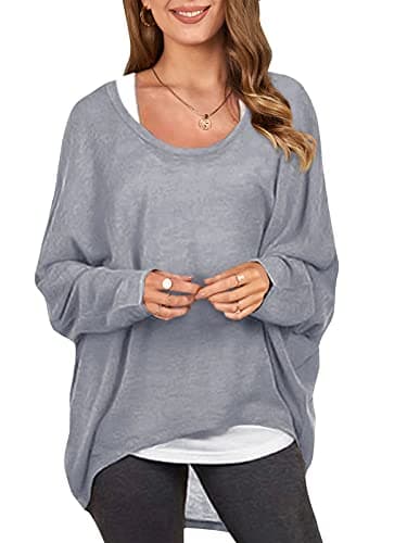 ZANZEA Women's Off-Shoulder Batwing Sleeve Oversized Top