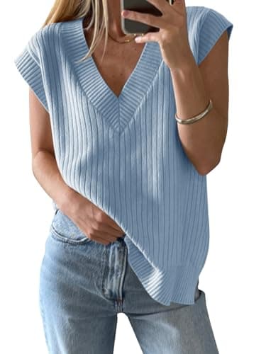Women's V Neck Knit Sweater Vest