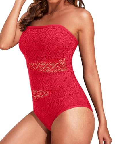 Sexy Women's Mesh One Piece Strapless Swimsuit