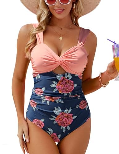 VIMPUNEC Women's High-Waisted Tummy Control One-Piece Swimwear