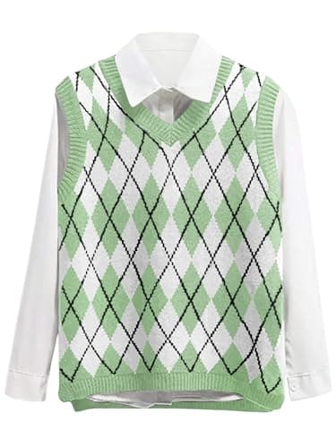 Lailezou Women's V Neck Knit Sweater Vest