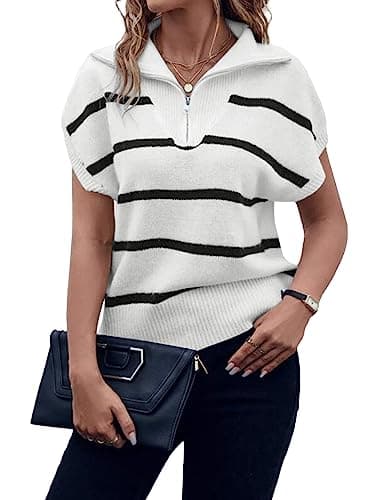 Viottiset Women's Sleeveless Striped Sweater Shirt