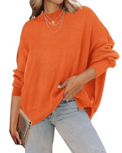 ZESICA Women's Casual Oversized Long Sleeve Ribbed Knit Pullover Sweater Tops