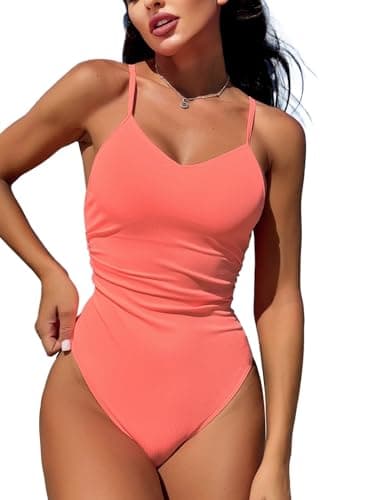 Swimall Women's Tummy-Control One Piece Swimsuit with O-Ring