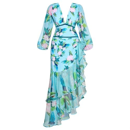 Cethrio Plus Size Vintage Printed Bodystyle Swimwear with Sarong Wrap Skirt