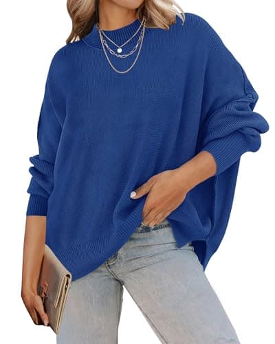ZESICA Women's Casual Oversized Long Sleeve Ribbed Knit Pullover Sweater Tops