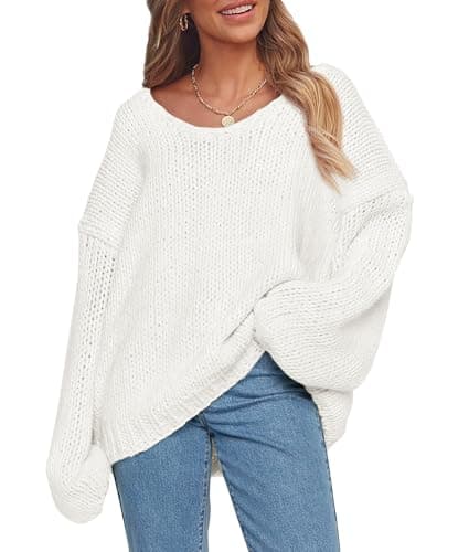 PRETTYGARDEN Women's Chunky Oversized V-Neck Knit Sweater