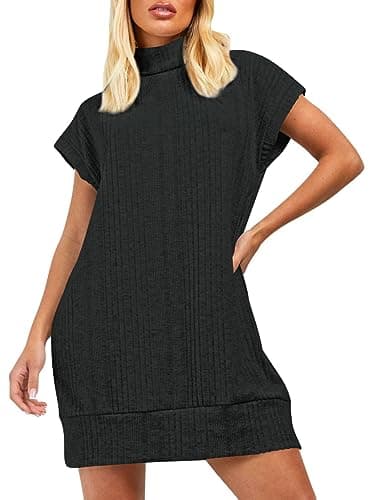 Women's Oversized Turtleneck Sweater Vest Dress