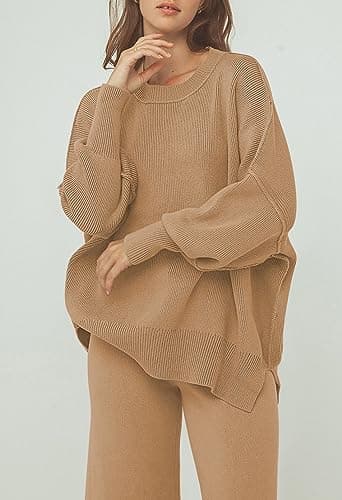 Pink Queen Women's 2-Piece Knit Sweater Set & Wide Leg Pants