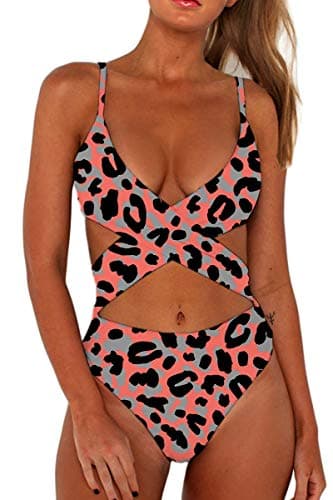 CHYRII Women's High-Waisted Cut-Out One-Piece Monokini Swimsuit