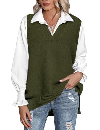 Women's Oversized Knitted Sweater Vest for Fall 2024