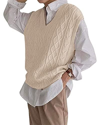Holy Women's Oversized Cable Knit Sleeveless Sweater