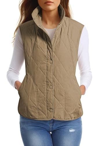 Women's Cropped Puffer Vest with Pockets