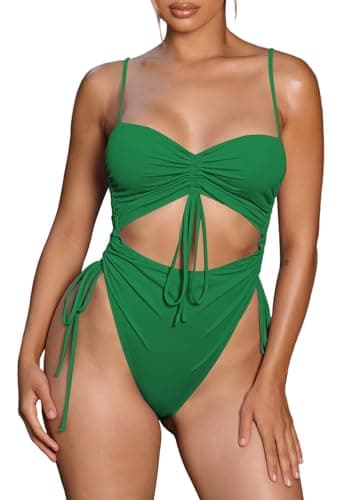 Viottiset Women's Cut-Out Drawstring Cheeky One-Piece Swimsuit