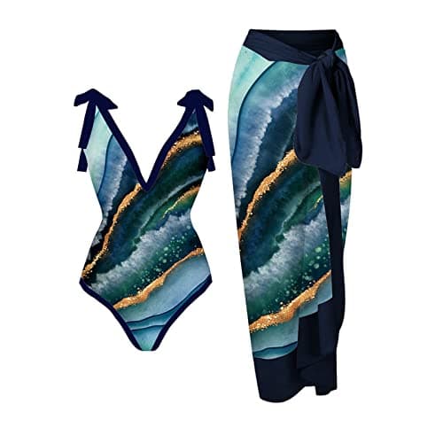 Plus Size Pretty Print Tankini Swimsuit for Women