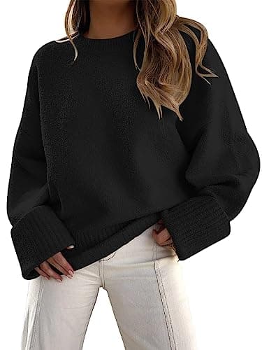 LILLUSORY Women's Oversized Fuzzy Chunky Warm Pullover Sweater