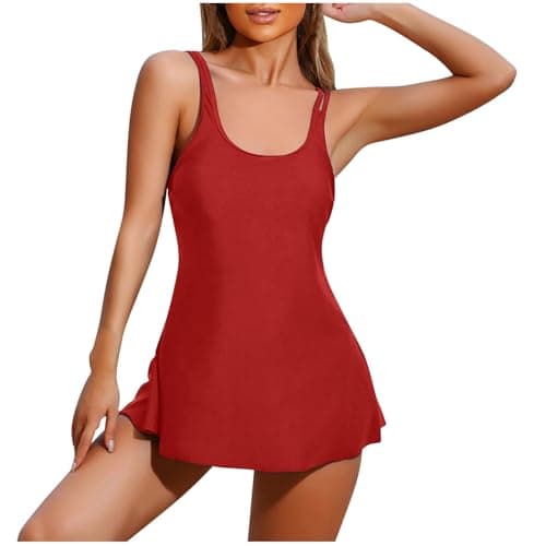 Modest Plus Size Cethrio Bathing Suit Halter String Dress & Boyshorts Bikini Sets