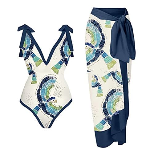 Plus Size Pretty Print Tankini Swimsuit for Women