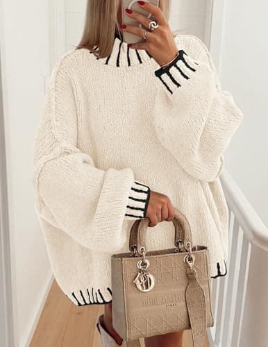 PRETTYGARDEN Women's Winter Oversized Chunky Knit Sweater Tops
