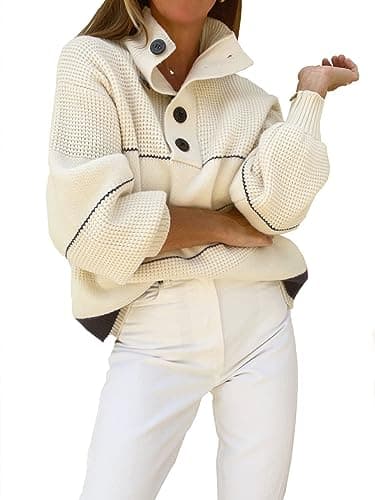 SALENT Women's Casual Oversized Chunky Knit Sweater Outfit Tops