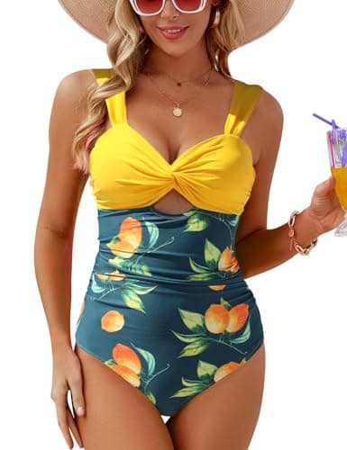 VIMPUNEC Women's High-Waisted Tummy Control One-Piece Swimwear
