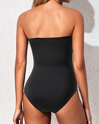 Strapless Tummy Control Swimsuit for Women - Retro Style