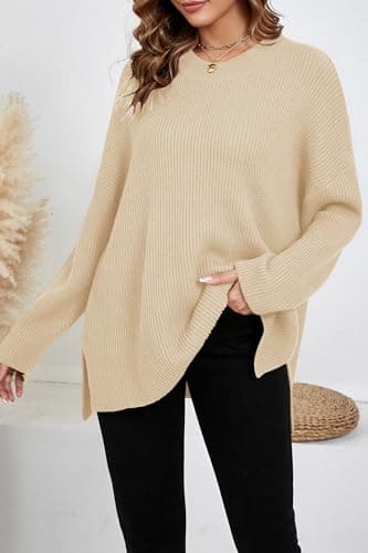 Zyyfly Women's Batwing Long Sleeve Oversized Sweater Tops