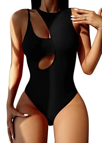 Hilinker Women's High Waisted Cutout Monikini Swimsuit