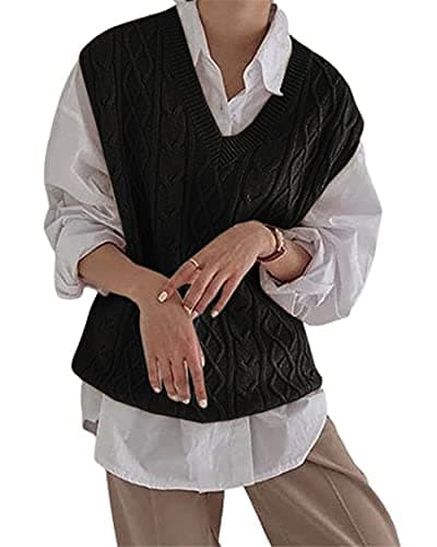 Juliet Holy Women's Oversized Sleeveless Loose Knit Sweater Vest