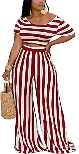 BFFBABY Women's Sexy Backless Crop Top & High Waist Wide Leg Pants Set