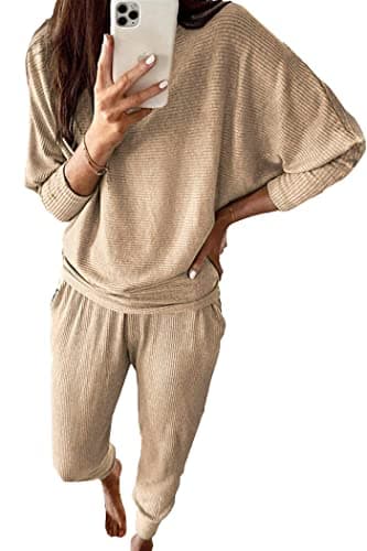 PRETTYGARDEN Women's Spring Fall Fashion 2Piece Sweatpants Long Sleeve Pullover Lounge Set