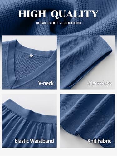 Caracilia Women's Summer 2-Piece Knit Set Vest & Wide Leg Pants 2025 Spring