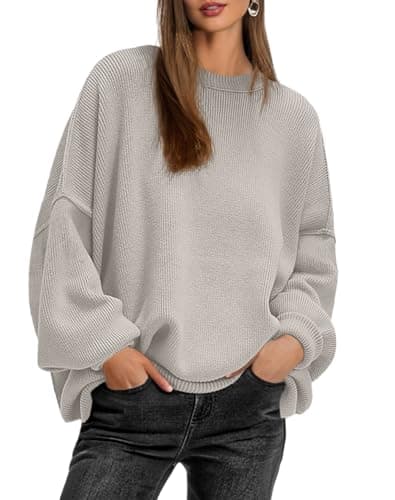 Lepunuo Women's Oversized Batwing Long-Sleeve Knit Sweater