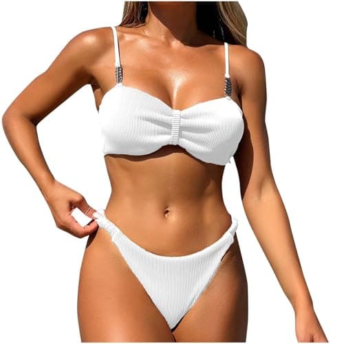 Cethrio Plus Size Cheeky Halter Swimsuit Two-Piece Bikini Set