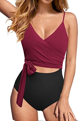 Upopby Women's Sexy Cut Out V Neck High Waisted One Piece Swimsuit