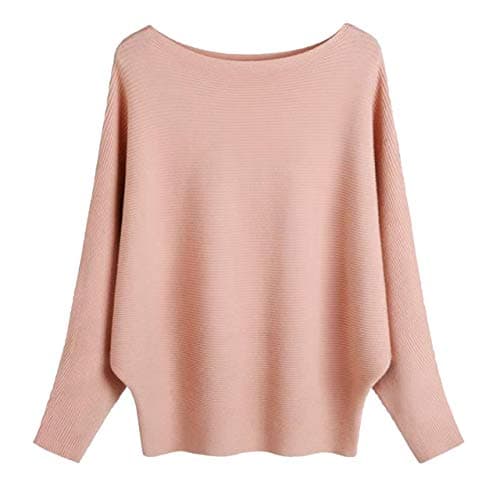GABERLY Women's Boat Neck Batwing Dolman Knit Sweaters & Pullovers