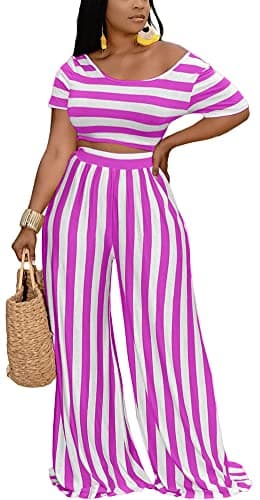 BFFBABY Women's Sexy Backless Crop Top & High Waist Wide Leg Pants Set