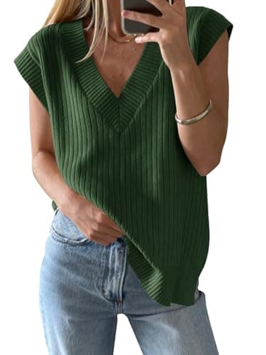 Women's V Neck Knit Sweater Vest