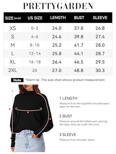 PRETTYGARDEN Fall 2024 Oversized Mock Neck Sweaters for Women
