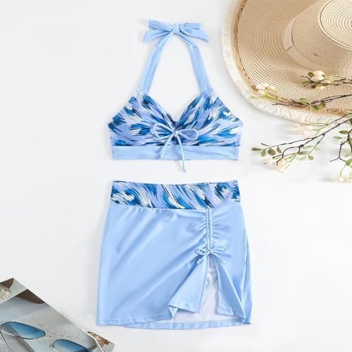 Cethrio Vintage Printed Plus Size Tankini and Boyshorts