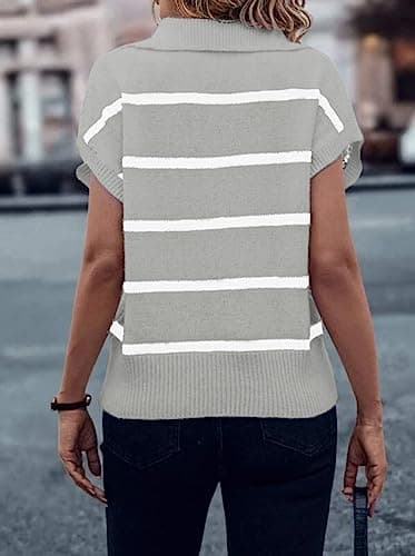 Viottiset Women's Sleeveless Striped Sweater Shirt