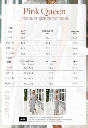 Pink Queen Women's Summer Cap Sleeve Sweater SET Bodycon Maxi Knit Dress