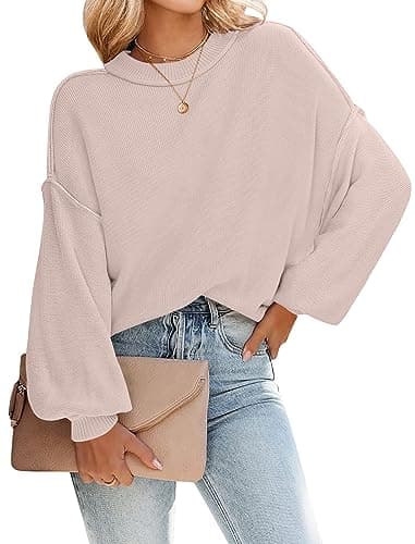 Soucrat Women's 2023 Fall Batwing Oversized Knit Sweater Trendy Side Slit