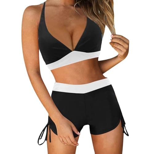 Cethrio Vintage Printed Plus Size Tankini and Boyshorts