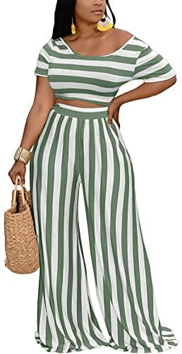 BFFBABY Women's Sexy Backless Crop Top & High Waist Wide Leg Pants Set