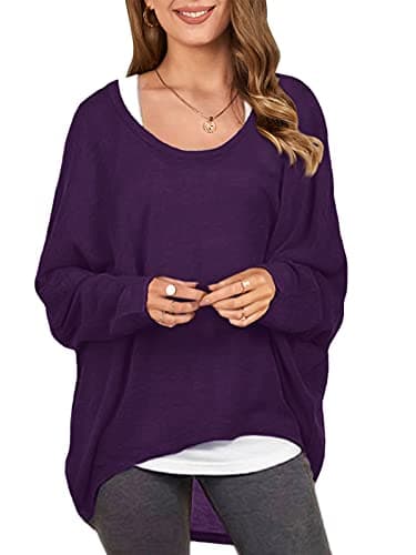 ZANZEA Women's Off-Shoulder Batwing Sleeve Oversized Top
