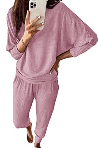 PRETTYGARDEN Women's Spring Fall Fashion 2Piece Sweatpants Long Sleeve Pullover Lounge Set